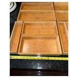 Wooden Drawer Organizer Boxes - Assorted Sizes, Light Wood Finish