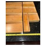 Wooden Drawer Organizer Boxes - Assorted Sizes, Light Wood Finish