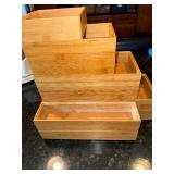 Wooden Drawer Organizer Boxes - Assorted Sizes, Light Wood Finish