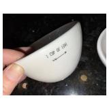 Tag Heart-Pattern Ceramic Spoons & Bowls Set - 1 Cup of Love, 1 tsp, 1/2 tsp, 1/4 tsp