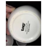 Tag Heart-Pattern Ceramic Spoons & Bowls Set - 1 Cup of Love, 1 tsp, 1/2 tsp, 1/4 tsp