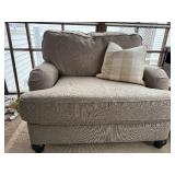 3-Seater Sofa, Matching Oversized Chair & Ottoman in Light Beige Textured Fabric