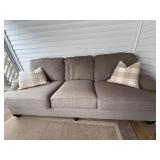 3-Seater Sofa, Matching Oversized Chair & Ottoman in Light Beige Textured Fabric