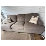 3-Seater Sofa, Matching Oversized Chair & Ottoman in Light Beige Textured Fabric