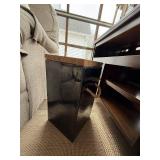 Decorative Black Storage Box with Wood Lid and Rope Handles