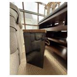 Decorative Black Storage Box with Wood Lid and Rope Handles