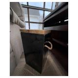 Decorative Black Storage Box with Wood Lid and Rope Handles