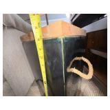 Decorative Black Storage Box with Wood Lid and Rope Handles