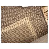 Area Rug - Brown & Beige Woven, Rectangular Living Room Decor
