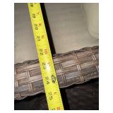 Wicker Patio Chairs With Cushions and Pull Out Ottomans & Round Storage Side Table - 3-Piece Outdoor Set