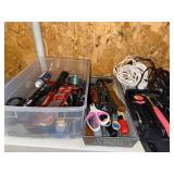 Assorted Hand Tools - Scissors, Pliers, Hammers, Tape Measures & Screwdrivers