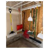 Garage Cleaning Tools - Snow Shovels, Brooms, Dust Pans, Rakes