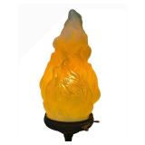 UL - Antique French Art Nouveau Figural Lamp - Bronze Woman with Torch