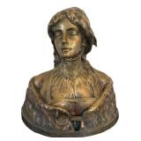 LR - Antique Maurice Se Blanc Bronze Bust Desdémone / Maurice Leblanc, Desdémone