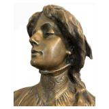 LR - Antique Maurice Se Blanc Bronze Bust Desdémone / Maurice Leblanc, Desdémone