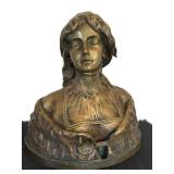 LR - Antique Maurice Se Blanc Bronze Bust Desdémone / Maurice Leblanc, Desdémone