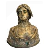 LR - Antique Maurice Se Blanc Bronze Bust Desdémone / Maurice Leblanc, Desdémone