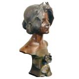 UL - Art Nouveau Spelter Undine Bust Circa 1900