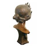 UL - Art Nouveau Spelter Undine Bust Circa 1900