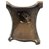 UL - Art Nouveau Figural Table Lamp with Dual Blue Hand-Blown Globes by Carl Radke / Irénée Rochard Phoenix Studios Art Nouveau Young Woman Two Light Table Lamp Post War Dark