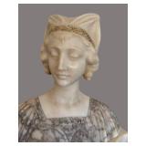 UL - Antique Alabaster Bust Art Deco, Early 1900s