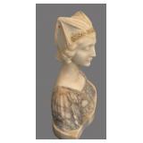 UL - Antique Alabaster Bust Art Deco, Early 1900s