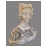 UL - Antique Alabaster Bust Art Deco, Early 1900s