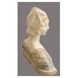 UL - Antique Alabaster Bust Art Deco, Early 1900s