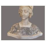 UL - Antique Alabaster Bust Art Deco, Early 1900s