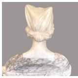 UL - Antique Alabaster Bust Art Deco, Early 1900s