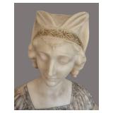 UL - Antique Alabaster Bust Art Deco, Early 1900s