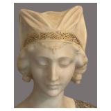 UL - Antique Alabaster Bust Art Deco, Early 1900s