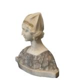 UL - Antique Alabaster Bust Art Deco, Early 1900s