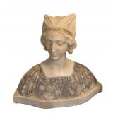 UL - Antique Alabaster Bust Art Deco, Early 1900s