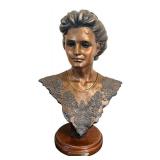 UL - Vintage Emile Pinedo Lys Bust - Bronze Sculpture