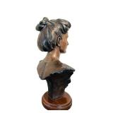 UL - Vintage Emile Pinedo Lys Bust - Bronze Sculpture