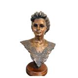 UL - Vintage Emile Pinedo Lys Bust - Bronze Sculpture