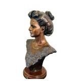 UL - Vintage Emile Pinedo Lys Bust - Bronze Sculpture