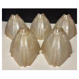 FR - Five Vintage Art Nouveau Glass Slip Shades