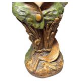 LLR - Vintage Polychrome Plaster Art Nouveau Style Bust Sculpture