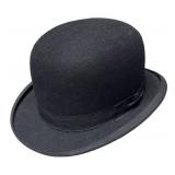 FR - Vintage Knox Premier Quality Bowler Hat - Black Felt Size 7 1/4