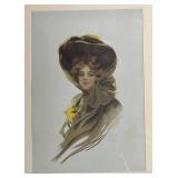 FR - Philip Boileau 1905 Vintage Portrait - Woman in Wide-Brimmed Hat
