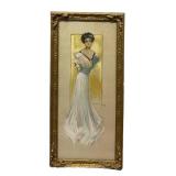 FR - Signed Hamilton King Gouache and Pastel Painting