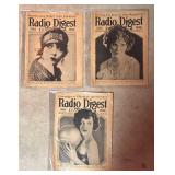 LLR - Three Antique Issues of Radio Digest Magazines