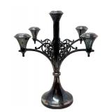 RR - Antique Art Nouveau Style Five Arm Candelabra