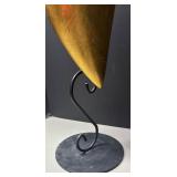 LLR - Mannequin Bust - Gold Tone with Fleur-de-Lis Finial on Black Stand