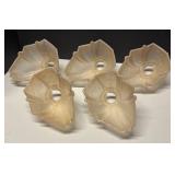 FR - Five Vintage Art Nouveau Glass Slip Shades