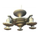 RR - Vintage Brass Five-Bulb Ceiling Light Fixture