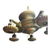 RR - Vintage Brass Five-Bulb Ceiling Light Fixture