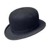 FR - Vintage Knox Premier Quality Bowler Hat - Black Felt Size 7 1/4